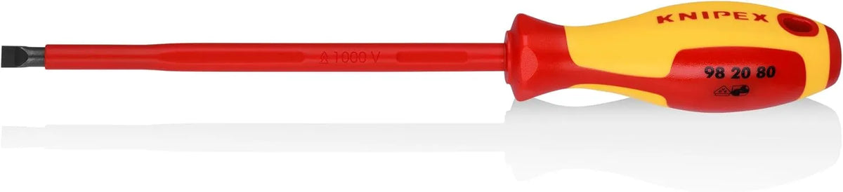 KNIPEX Tools 98 20 80 5/16-Inch Slotted Screwdriver, 7-Inch, Insulated