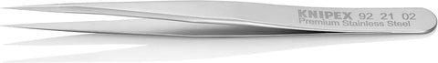 KNIPEX Tools 92 21 02 Premium Stainless Steel Gripping Tweezers-Needle-Point Tips, 4-3/4"