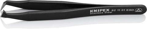KNIPEX Tools 92 11 01 ESD Stainless Steel Cutting Tweezers-ESD, 4-1/2'', Black