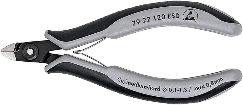 KNIPEX 79 22 120 ESD Precision Elec Diagonal Cutters Comfort Grip