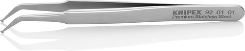 KNIPEX Tools 92 01 01 Premium Stainless Steel Positioning Tweezers-45°Angled-SMD, 4-1/2"