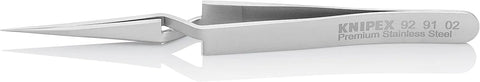 KNIPEX Tools 92 91 02 Premium Stainless Steel Gripping Cross-Over Tweezers-Needle-Point Tips, 4-3/4"