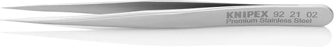 KNIPEX Tools 92 21 02 Premium Stainless Steel Gripping Tweezers-Needle-Point Tips, 4-3/4"