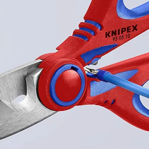 KNIPEX Tools 95 05 10 SBA Electricians' Shears with Crimp Area for Ferrules, 6.25-Inch | bike-repair-tools