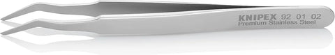 KNIPEX Tools 92 01 02 Premium Stainless Steel Positioning Tweezers-35°Angled-SMD, 4-3/4"
