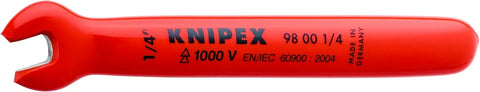 KNIPEX 98 00 1/4 1,000V Insulated 1/4 Open End Wrench