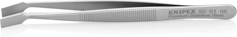KNIPEX Tools 92 01 06 Premium Stainless Steel Gripping Tweezers-30°Angled-Blunt Tips, 4"