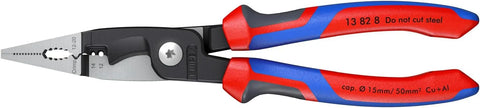 KNIPEX 13 82 8, 6 in 1 Electrical Installation Pliers with Comfort Grip Handles