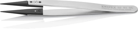 KNIPEX Tools 92 81 05 Premium Stainless Steel Gripping Tweezers-Pointed Tips, 5-1/4"