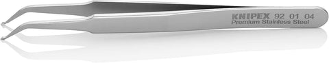 KNIPEX Tools 92 01 04 Premium Stainless Steel Positioning Tweezers-45°Angled-SMD, 4-1/2"