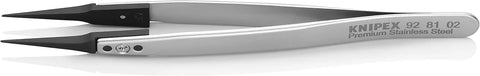 KNIPEX Tools 92 81 02 Premium Stainless Steel Gripping Tweezers-Pointed Tips, 5-1/4"