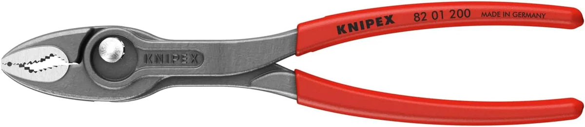 KNIPEX 82 01 200 TwinGrip Pliers, 8-inch | Slip joint pliers with push button adjustment