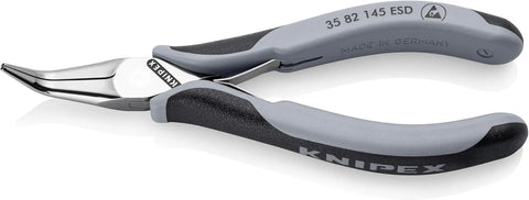 KNIPEX Tools 35 82 145 ESD Electronics 45° Angled Pliers-Half Round Tips, ESD Handles, 5-3/4"
