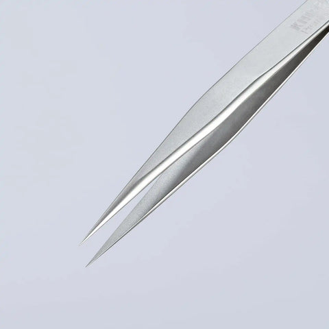 KNIPEX Tools 92 21 04 Premium Stainless Steel Gripping Tweezers-Needle-Point Tips, 3-1/2"