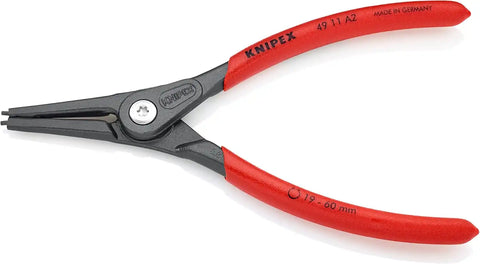 KNIPEX - 49 11 A2 Tools - Precision Circlip Pliers, External, Straight, 3/4-2 23/64" Shaft Dia. (4911A2)