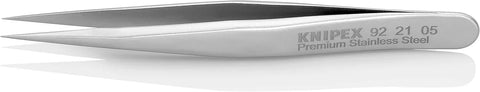 KNIPEX Tools 92 21 05 Premium Stainless Steel Gripping Tweezers-Needle-Point Tips, 2-3/4"