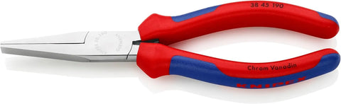 KNIPEX Tools - Long Nose Pliers Without Cutter, Flat Tips, Multi-Component (3845190)