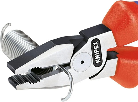 Knipex Tools 02 02 225 T BKA 9" High Leverage Combination Pliers with Tether Attachment - Comfort Grip,