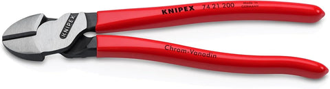 KNIPEX 74 21 200 High Leverage Angled Diagonal Cutters, 8-Inch