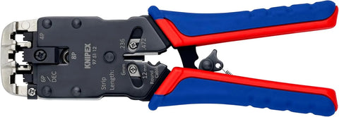 KNIPEX 97 51 12 Western Plug Type Comfort Grip Crimping Pliers