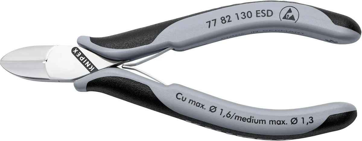 KNIPEX Tools 77 82 130 ESD Electronics Diagonal Cutters, ESD Handles, 5-1/4"