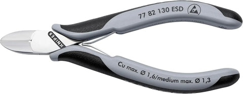 KNIPEX Tools 77 82 130 ESD Electronics Diagonal Cutters, ESD Handles, 5-1/4"