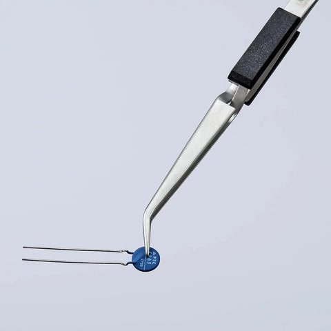 Cross Over Tweezers, Bent, Serrated, 6-1/4