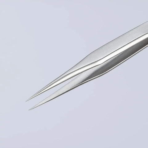 KNIPEX Tools 92 21 06 Premium Stainless Steel Gripping Tweezers Needle-Point Tips, 3-1/4"