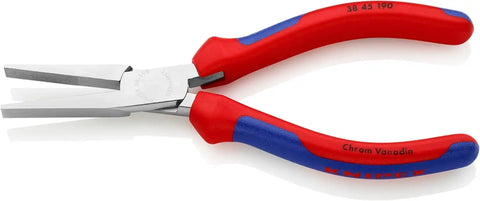 KNIPEX Tools - Long Nose Pliers Without Cutter, Flat Tips, Multi-Component (3845190)