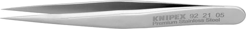 KNIPEX Tools 92 21 05 Premium Stainless Steel Gripping Tweezers-Needle-Point Tips, 2-3/4"