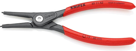 KNIPEX - 49 11 A2 Tools - Precision Circlip Pliers, External, Straight, 3/4-2 23/64" Shaft Dia. (4911A2)