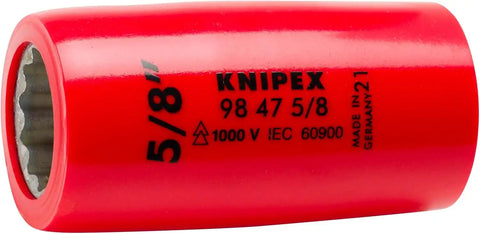 KNIPEX 98 47 5/8 1/2 5/8 1,000V Insulated Hex Socket