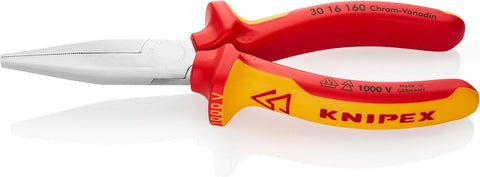 KNIPEX Long Nose Pliers-Flat Tips-1000V Insulated
