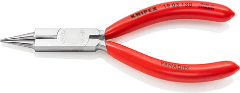KNIPEX Tools - Round Nose Pliers, Chrome, Jeweler's Pliers (1903130), 5.2