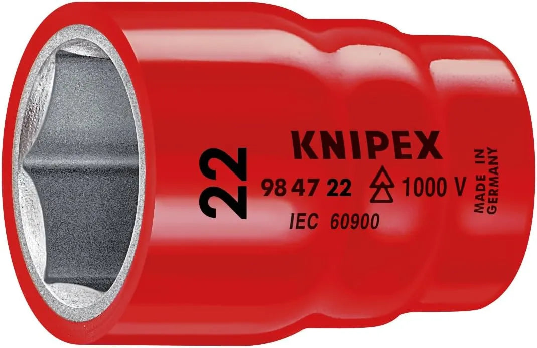 KNIPEX 98 47 22 1/2 22 Mm 1,000V Insulated Hex Socket
