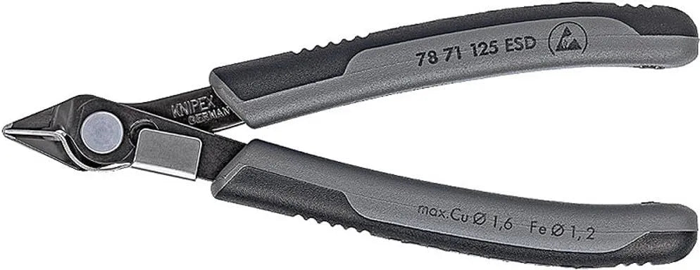 KNIPEX 78 71 125 ESD Electronic Super-Knips Comfort Grip, 5-Inch with Lead Catcher