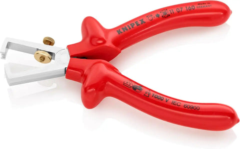 KNIPEX - 11 07 160 Tools - End-Type Wire Stripper, Dipped, 1000V Insulated (1107160)