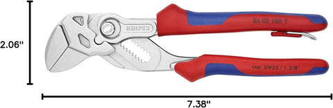 KNIPEX Tools 86 05 180 T BKA 7" Pliers Wrench with Tether Attachment-Comfort Grip