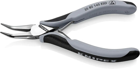 KNIPEX Tools 35 82 145 ESD Electronics 45° Angled Pliers-Half Round Tips, ESD Handles, 5-3/4"