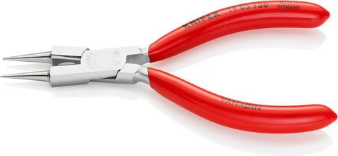 KNIPEX Tools - Round Nose Pliers, Chrome, Jeweler's Pliers (1903130), 5.2