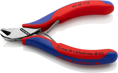 KNIPEX Tools - Electronics End Cutting Nippers, Multi-Component (6442115), Short Head 115mm