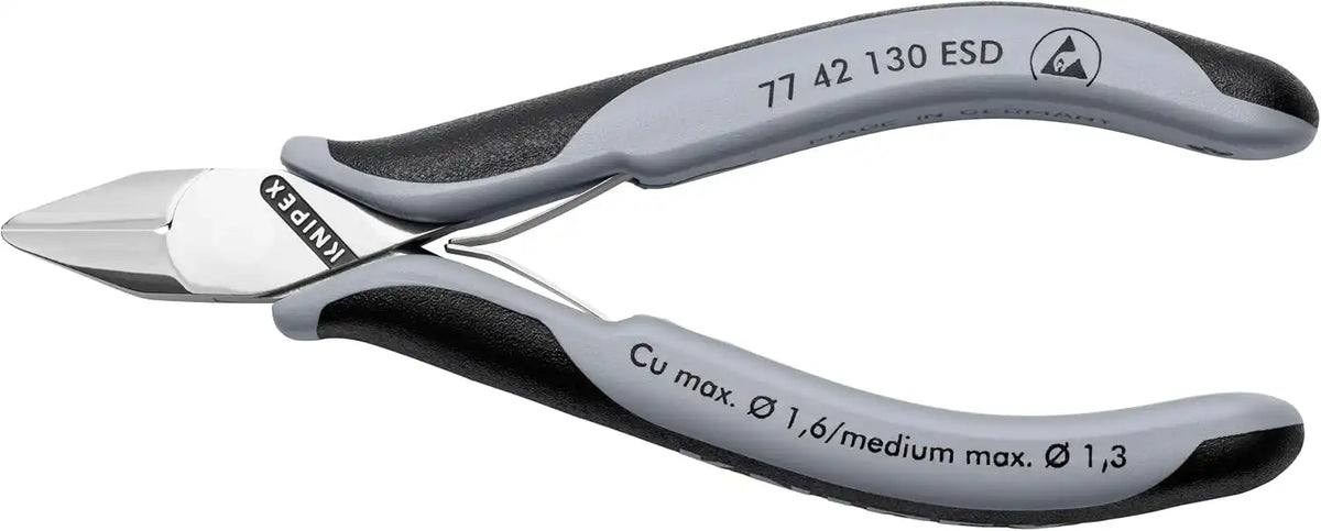 KNIPEX Tools 77 42 130 ESD Electronics Diagonal Cutters, ESD Handles, 5-1/4"