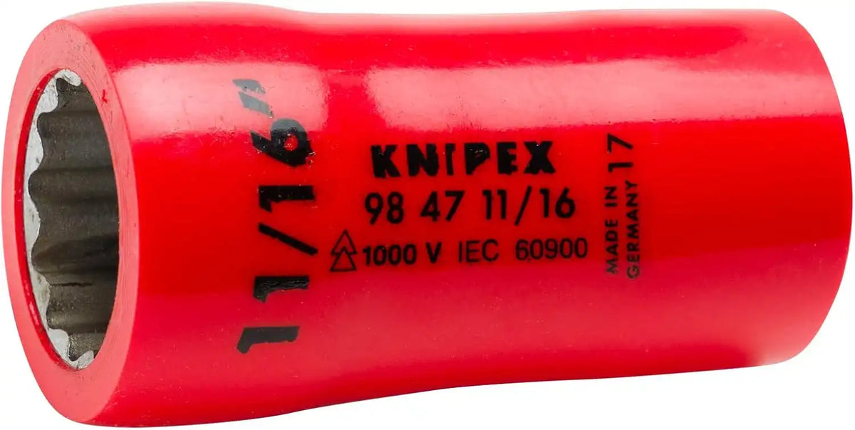 KNIPEX 98 47 11/16 1/2 11/16 1,000V Insulated Hex Socket