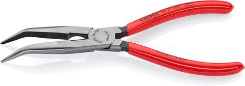 KNIPEX Tools - Long Nose Pliers With Cutter, 40 Degree Angled (2621200), 8 inches