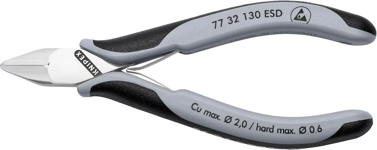 KNIPEX Tools 77 32 130 ESD Electronics Diagonal Cutters, ESD Handles, 5-1/4"