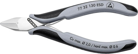 KNIPEX Tools 77 32 130 ESD Electronics Diagonal Cutters, ESD Handles, 5-1/4"
