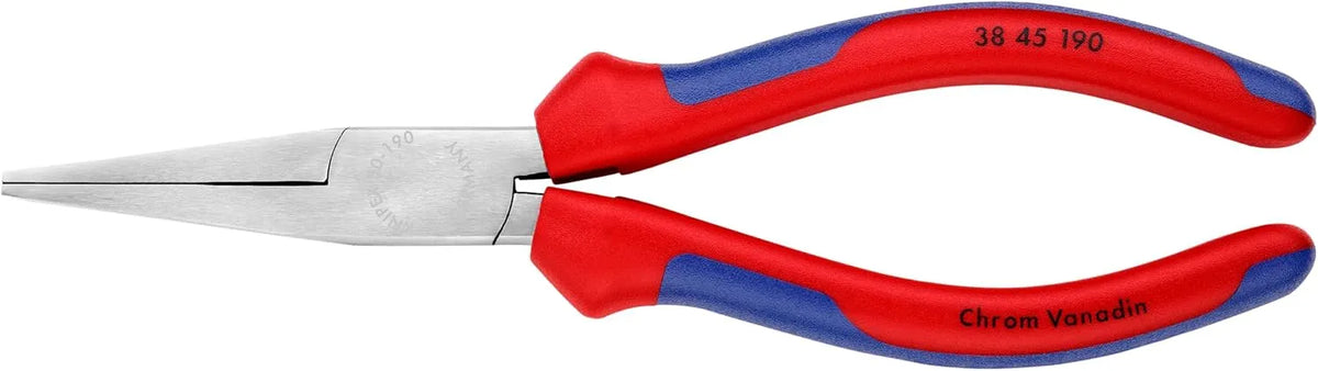 KNIPEX Tools - Long Nose Pliers Without Cutter, Flat Tips, Multi-Component (3845190)
