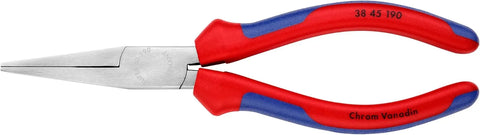 KNIPEX Tools - Long Nose Pliers Without Cutter, Flat Tips, Multi-Component (3845190)