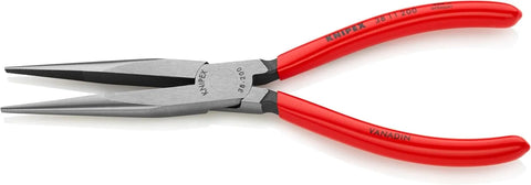 KNIPEX Tools - Long Nose Pliers Without Cutter (3811200) Red, 8 inches