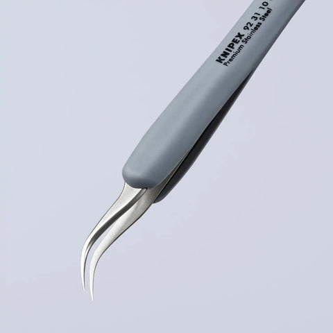 KNIPEX Tools 92 31 10 ESD Premium Stainless Steel Precision Tweezers-45°Angled-Needle-Point Tips-ESD, 4-3/4"